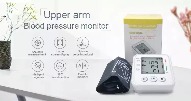 Blood pressure bp monitor digital arm portable intelligent detection digital sphygmomanometer led display usb charging